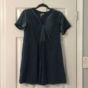 Teal dress with velvet detail